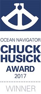 Chuck Husick logo - ocean navigator slogan