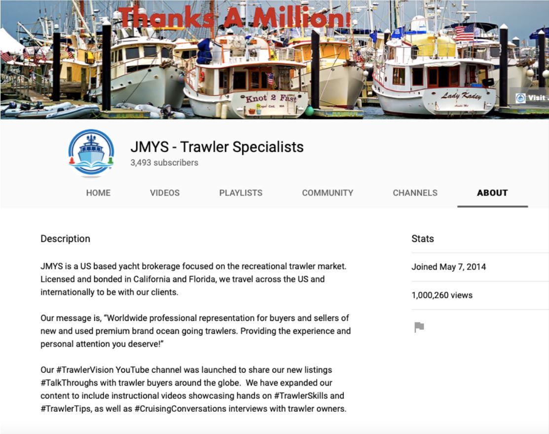 JMYS YouTube 1 Million Views